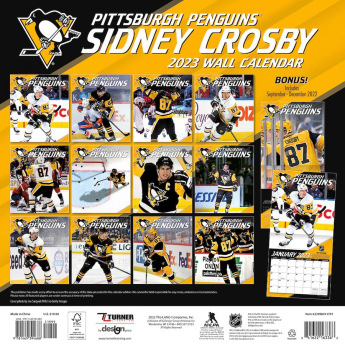 Pittsburgh Penguins календар Sidney Crosby #87 2023 Wall Calendar