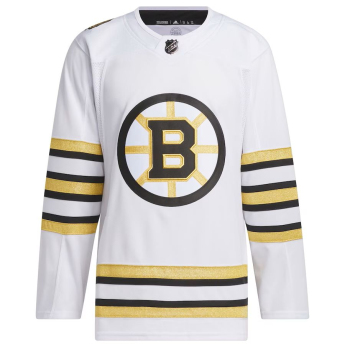 Boston Bruins хокейна фланелка adidas White 100th Anniversary Primegreen Authentic Jersey