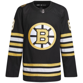 Boston Bruins хокейна фланелка David Pastrnak #88 adidas Black 100th Anniversary Primegreen Authentic
