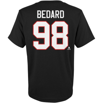 Chicago Blackhawks детска тениска Connor Bedard #98 Player Name & Number Black