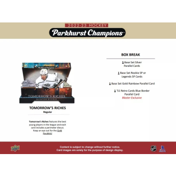 NHL кутии хокей карти NHL 2022-23 Upper Deck Parkhurst Champions Blaster Box