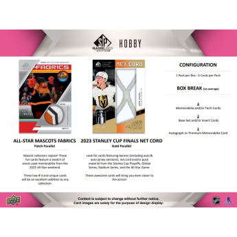 NHL кутии хокей карти NHL 2023-24 Upper Deck SP Game Used Hobby Box