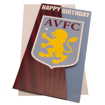 Aston Villa картичка за рожден ден Crest Birthday Card