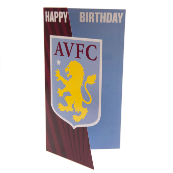 Aston Villa картичка за рожден ден Crest Birthday Card