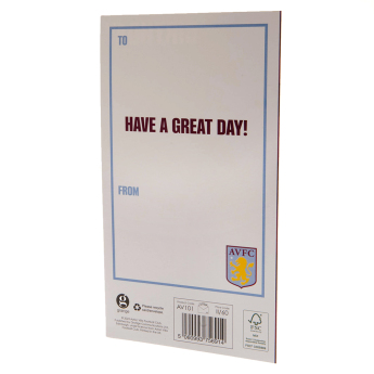 Aston Villa картичка за рожден ден Crest Birthday Card