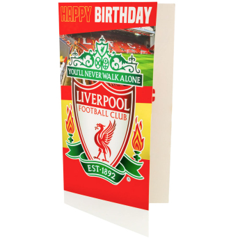 Liverpool FC картичка за рожден ден със стикери Personalised Birthday Card