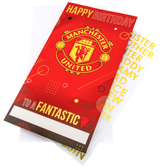 Manchester United картичка за рожден ден със стикери Personalised Birthday Card