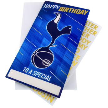 Tottenham Hotspur картичка за рожден ден със стикери Personalised Birthday Card