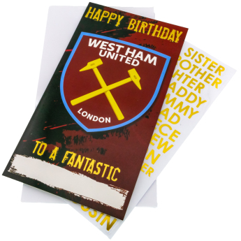 West Ham United картичка за рожден ден Personalised Birthday Card