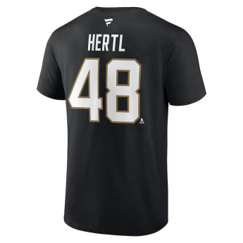 Vegas Golden Knights мъжка тениска #48 Tomáš Hertl Black Authentic Stack Name & Number