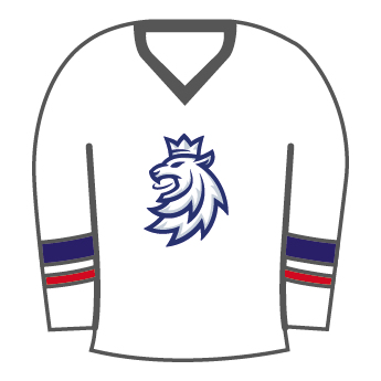 Отбори по хокей значка Czech Republic White lion jersey