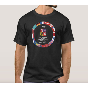 Отбори по хокей мъжка тениска Ice Hockey World Championship Czechia MS 2024 Black