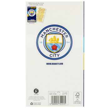 Manchester City пожелание Personalised Birthday Card