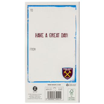 West Ham United пожелание Crest Birthday Card