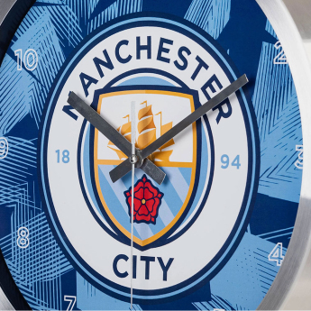 Manchester City стенен часовник Geo Metal Wall Clock