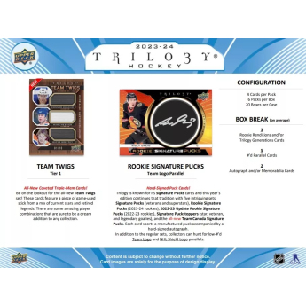 NHL кутии хокей карти NHL 2023-24 Upper Deck Trilogy Hobby Box
