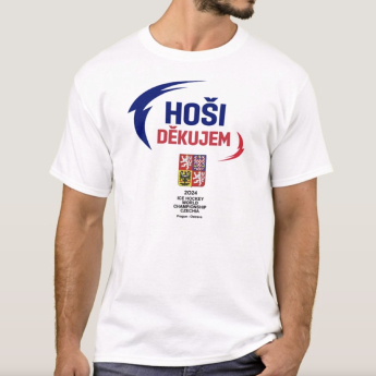 Отбори по хокей мъжка тениска HOŠI DĚKUJEM Ice Hockey World Championship Czechia MS 2024 White