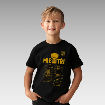 Отбори по хокей детска тениска MISTŘI Ice Hockey World Championship Czechia MS 2024 GOLD EDITION Black
