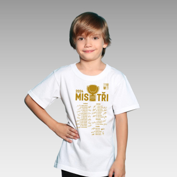 Отбори по хокей детска тениска MISTŘI Ice Hockey World Championship Czechia MS 2024 GOLD EDITION White