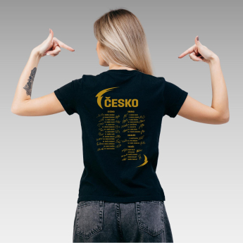 Отбори по хокей дамска тениска Ice Hockey World Championship Czechia MS 2024 GOLD EDITION Black