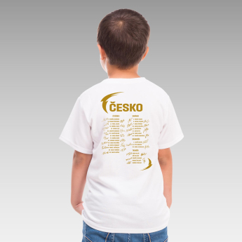 Отбори по хокей детска тениска HOŠI DĚKUJEM Ice Hockey World Championship Czechia MS 2024 GOLD EDITION White