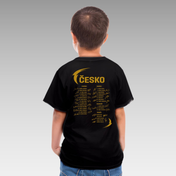 Отбори по хокей детска тениска Ice Hockey World Championship Czechia MS 2024 GOLD EDITION Black