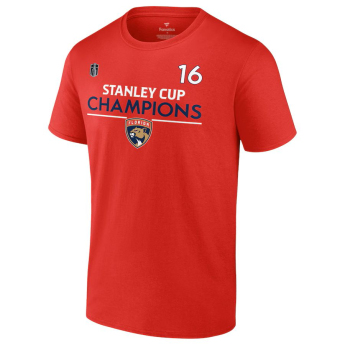 Florida Panthers мъжка тениска Aleksander Barkov #16 2024 Stanley Cup Champions Authentic Pro Name & Number
