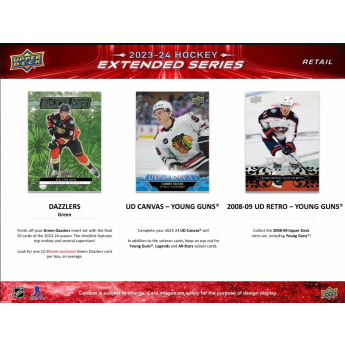 NHL кутии хокей карти NHL 2023-24 Upper Deck Extended Series Hockey Blaster Box
