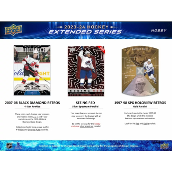 NHL кутии хокей карти NHL 2023-24 Upper Deck Extended Series Hobby Box