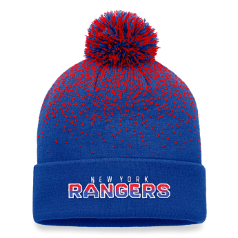 New York Rangers зимна шапка Iconic Gradiant Beanie Cuff with Pom Deep Royal-Athletic Red