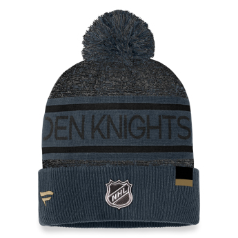 Vegas Golden Knights зимна шапка Authentic Pro Rink Heathered Cuffed Pom Knit