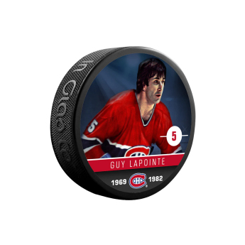 Montreal Canadiens шайба Guy Lapointe #5 Souvenir Collector Hockey Puck