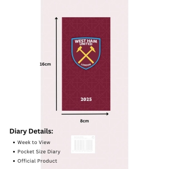 West Ham United бележник Slim 2025