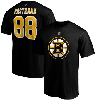 Boston Bruins мъжка тениска David Pastrnak #88 Iconic Name & Number Graphic