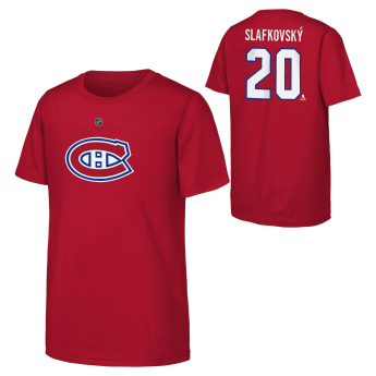 Montreal Canadiens детска тениска Juraj Slafkovsky Montreal Canadiens Flat Name & Number Ctn Tee