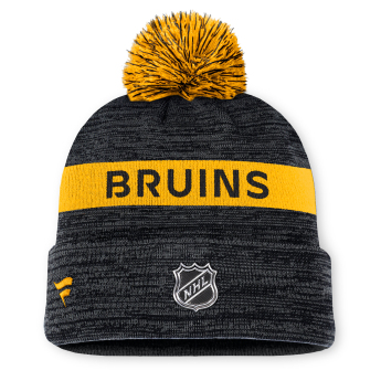 Boston Bruins зимна шапка Authentic Pro Rink Beanie Cuff With POM