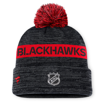 Chicago Blackhawks зимна шапка Authentic Pro Rink Beanie Cuff With POM