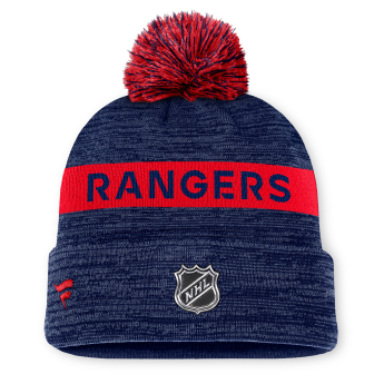 New York Rangers зимна шапка Authentic Pro Rink Beanie Cuff With POM