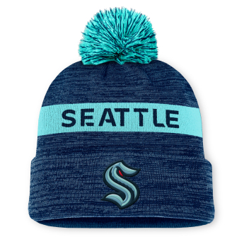 Seattle Kraken зимна шапка Authentic Pro Rink Beanie Cuff With POM