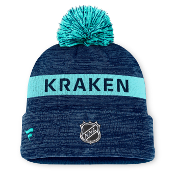 Seattle Kraken зимна шапка Authentic Pro Rink Beanie Cuff With POM
