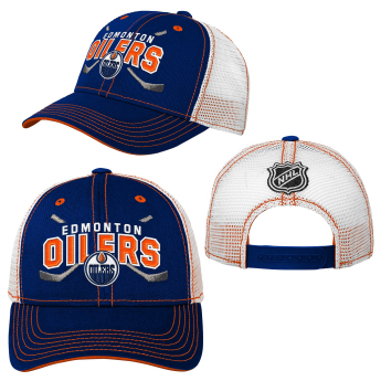 Edmonton Oilers детска бейзболна шапка с козирка Lockup Meshback Adjustable