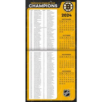 Boston Bruins календар 2025 Wall Calendar