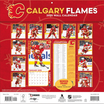 Calgary Flames календар 2025 Wall Calendar