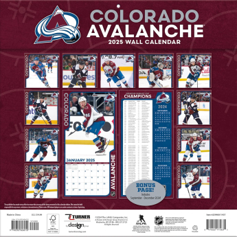 Colorado Avalanche календар 2025 Wall Calendar