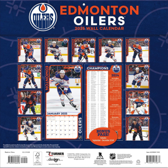 Edmonton Oilers календар 2025 Wall Calendar
