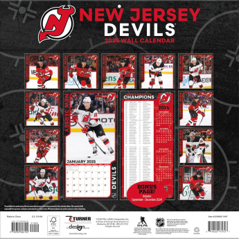 New Jersey Devils календар 2025 Wall Calendar
