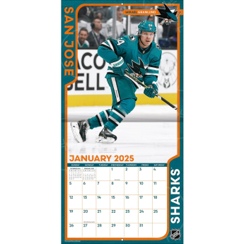 San Jose Sharks календар 2025 Wall Calendar