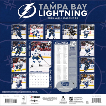 Tampa Bay Lightning календар 2025 Wall Calendar