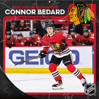 Chicago Blackhawks календар Connor Bedard 2025 Wall Calendar