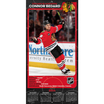 Chicago Blackhawks календар Connor Bedard 2025 Wall Calendar